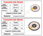 5pcs Wireless Charger Transmitter Receiver Coil Qi Standard Wireless Charging Transmitting Receiving DIY PCB Transmit Coil