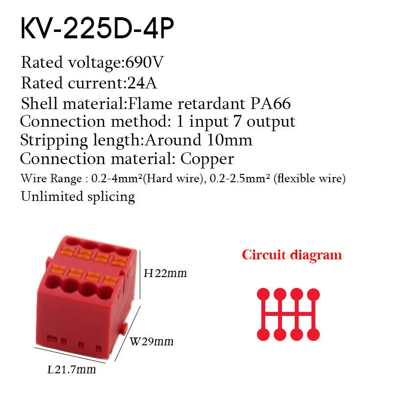 1Pc Wire Electrical Cable Connectors Plug-in Terminal Block PTFIX 2.5mm² Splitter Spliceable DIN-Rail Mounting Junction Box Tool