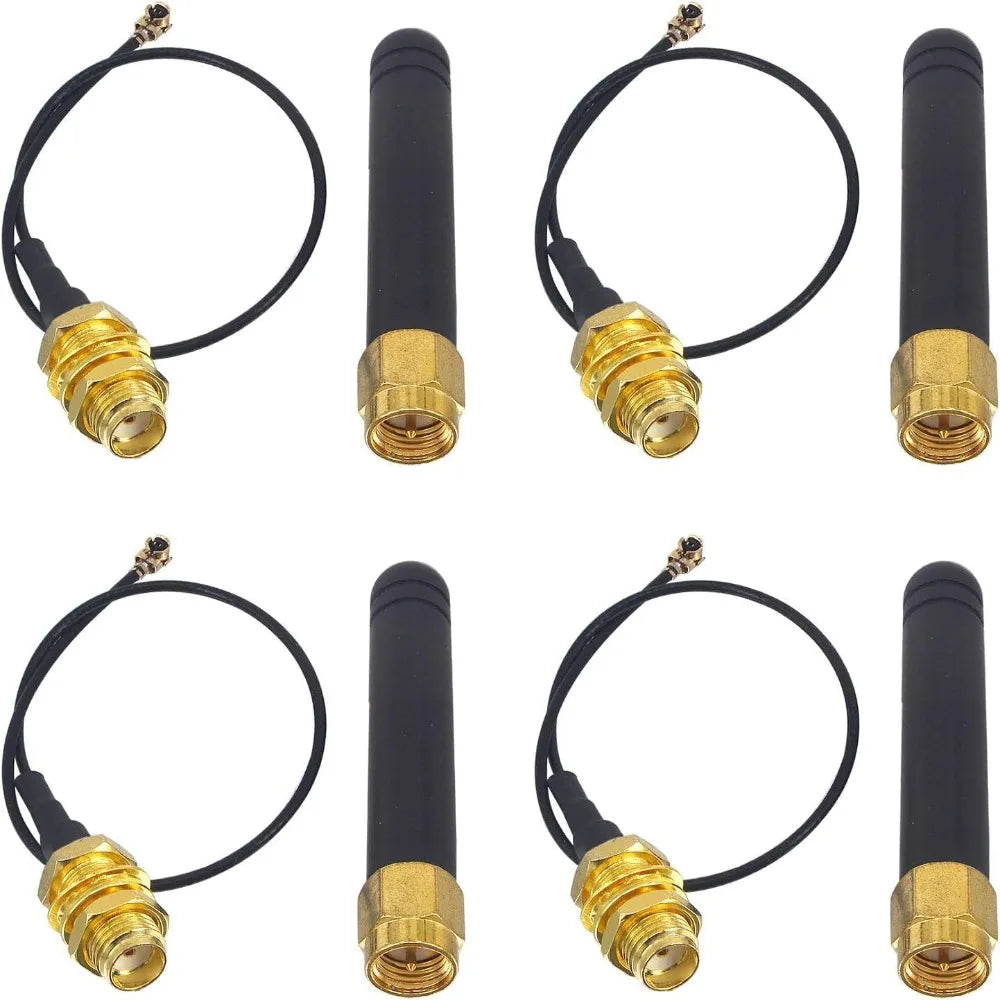 4PCS LoRa Antenna 868MHz 915MHz 3DBI with U.FL I-P-E-X-1 To SMA Connector for Lora Board ESP32 Lora32u4 II WiFi Lora32 15cm