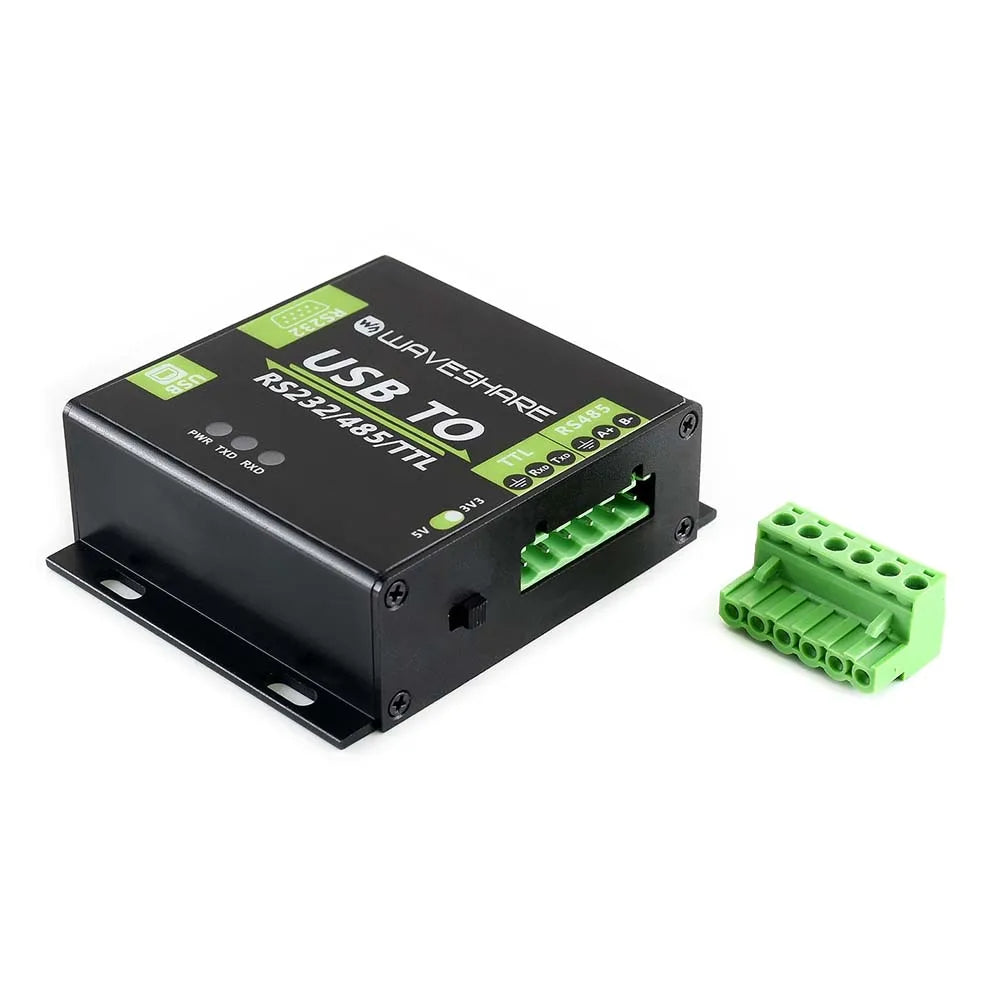 Waveshare USB to RS232/485/TTL Converter Onboard FT232RL Industrial Grade USB to RS232 Converter Support Android Windows 11/10/8