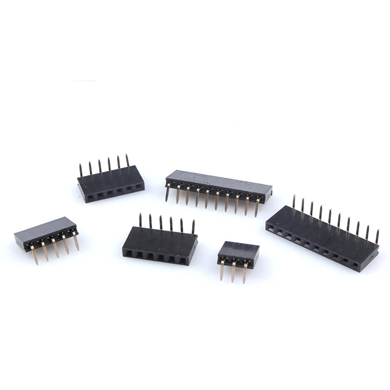 10pcs 2.54mm Right Angle Bent Single Row 90D PH8.5 3P 4P 5P  6P 7P 8P 40P Rohs Goldplated PCB Female Pin Header Socket Connector