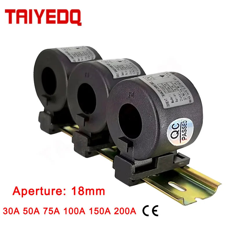 3pcs Clamp Current Sensor Transformer Core KCT 50A 75A 100A 150A 200A Din Rail CT Sensor Mini AC Waterproof Current Transformer