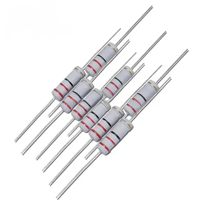 20PCS 2W Wire-wound Fuse Resistor with 5% Tolerance 10R/15/20/22/30/33/47/56R/68/75/82/100R/0.1/0.33/0.47/1/2/2.2/2.7/3.3/470R
