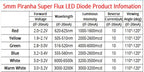 5mm F5 Piranha LED White Red Green Amber Clear 5mm 20MA LED Diode Light-Emitting-Diodes 4-pins Piranha LED Diodos Brightness