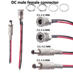 DC099 5.5 x 2.1mm/5.5x2.5mm DC power outlet male female connector adapter with 10cm/20cm Cable  5.5*2.1