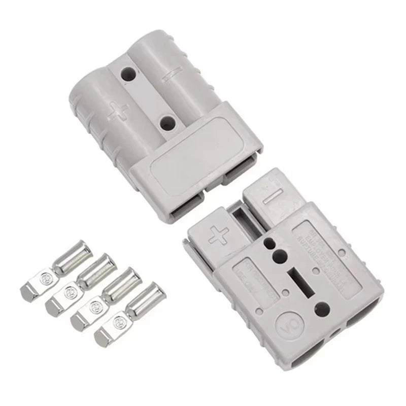 2Pcs Double Pole With Copper Contact Power Connectors 50 AMP 600V Charging Plug For Plug Cable Terminal Battery Power