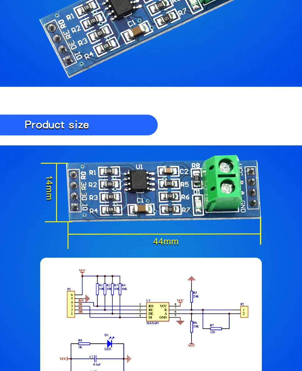 1PCS TTL to RS485 Module 485 to Serial Port UART Level Mutual Transfer Hardware Automatic Flow to the Control Board