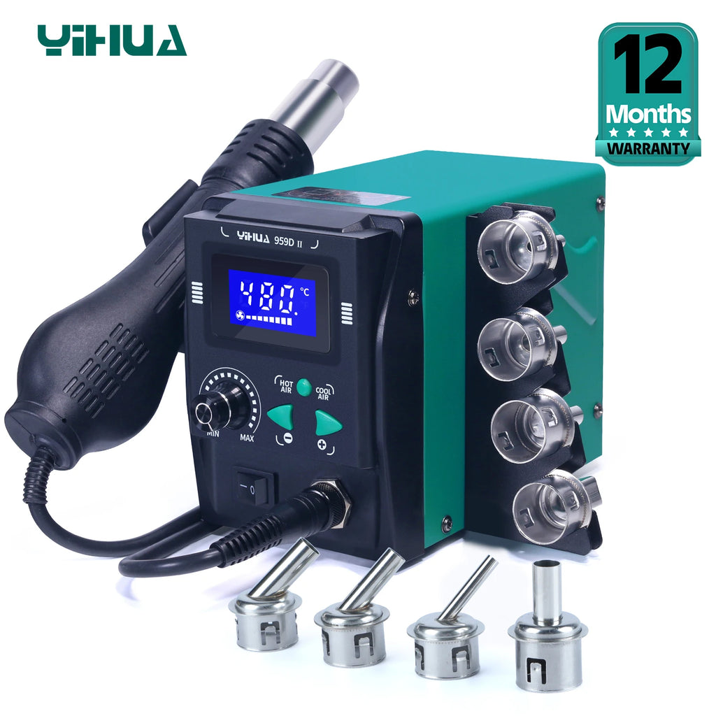 YIHUA 959D-II 700W Easy Plug-pull Nozzles Hot Air Gun Rework Soldering Station Phone Repair Welding Tools