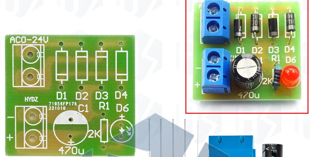 EGBO 1N4007 Bridge Rectifier AC to DC Converter Full Wave Rectifier Board Module DIY KIT
