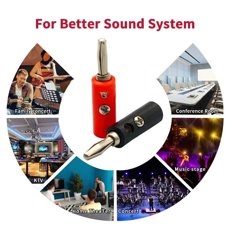 10-100pcs Wire Cable Screw Type Banana Plug Connector Adapter Cables Plugs Terminal for Musical Audio Speaker Video Receiver