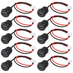 10pcs Type-C Female 2P Direct Crimp USB Female Chassis C Connector Jack Female Charging Port Waterproof with Card Buckle