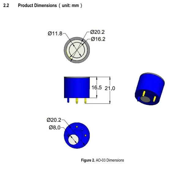 AO-02 AO-03 AO-06 AO-07 AO-08 AO-09 Oxygen Gas Sensor