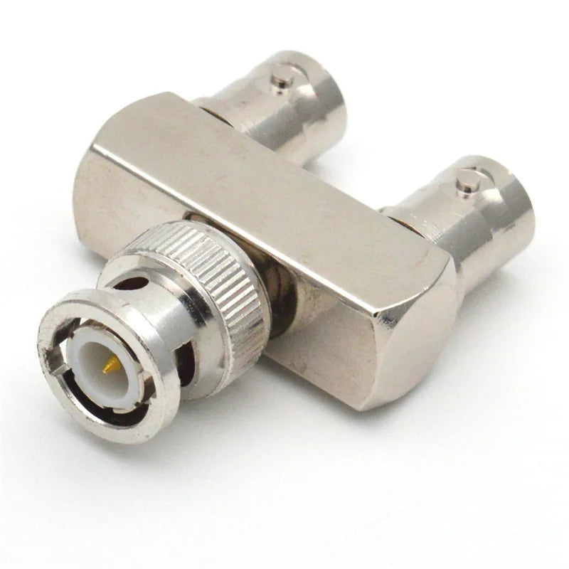 1PC BNC Male to Dual BNC Female Adapter Y Splitter 50 Ohm RF Connector Coaxial High Quanlity Brass Nickel Plated