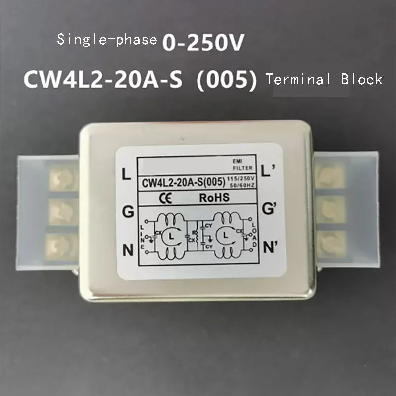 New 220V AC Anti-interference Power Supply EMI Filter CW4L2 CW4L2-20A-S CW4L2-6A-S CW4L2-10A-S CNC Purifier for Enhanced Perform