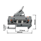 10Pcs DIN Rail Fush Terminal Block PTC 4-HESI Disconnect Lever Push-in Connector Mount Terminal Block for Electrical Enginee