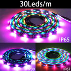 WS2812B WS2811 WS2813 WS2815 5050 RGBIC Smart LED Strip WS2812 Individually Addressable IC 30/60/144Pixels/Leds/m Light DC5V/12V