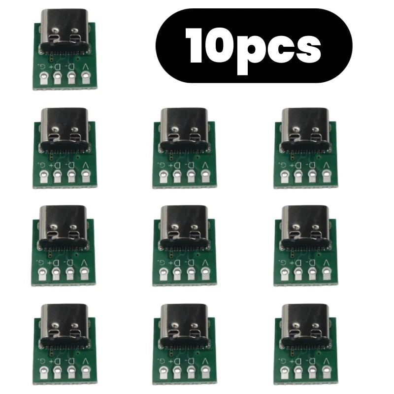 USB 3.1 Type-C 16-Pin Test Breakout Board 2.54mm Pitch for Arduino Raspberry Pi ESP32 Diagnosis Data Cable Prototyping DIY