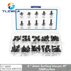 10 Models 6*6 Tact Switch Tactile Push Button Switch Kit Height: 4.3 5~13MM DIP 2P/4P Micro Switch 6x6 Key Switch