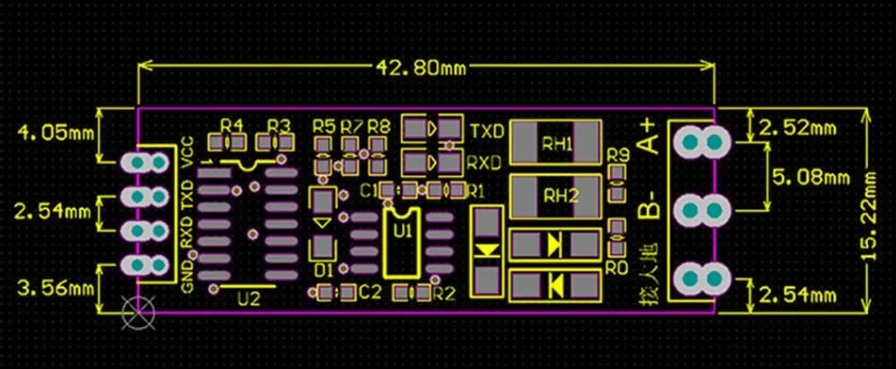 HW-0519 TTL to RS485 module 485 to serial UART level mutual conversion hardware automatic flow control