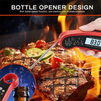 LMETJMA 0.5 Sec Instant Read Meat Thermometer Digital Waterproof Food Thermometer with Backlight Kitchen Thermometer For BBQ ﻿