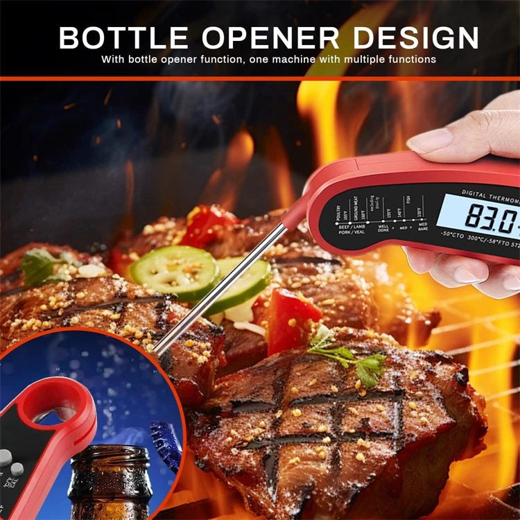 LMETJMA 0.5 Sec Instant Read Meat Thermometer Digital Waterproof Food Thermometer with Backlight Kitchen Thermometer For BBQ ﻿