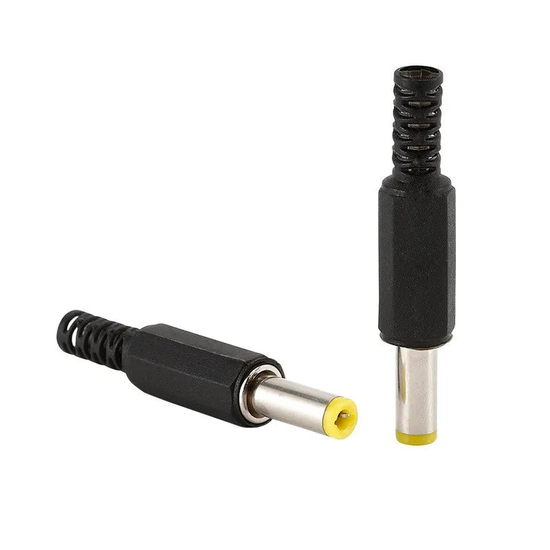 20pcs/10pcs/5pcs 5.5mm X 2.5mm / 5.5mm X 2.1mm DC Power Plugs Male Barrel Connectors Black 5.5×2.5 5.5×2.1
