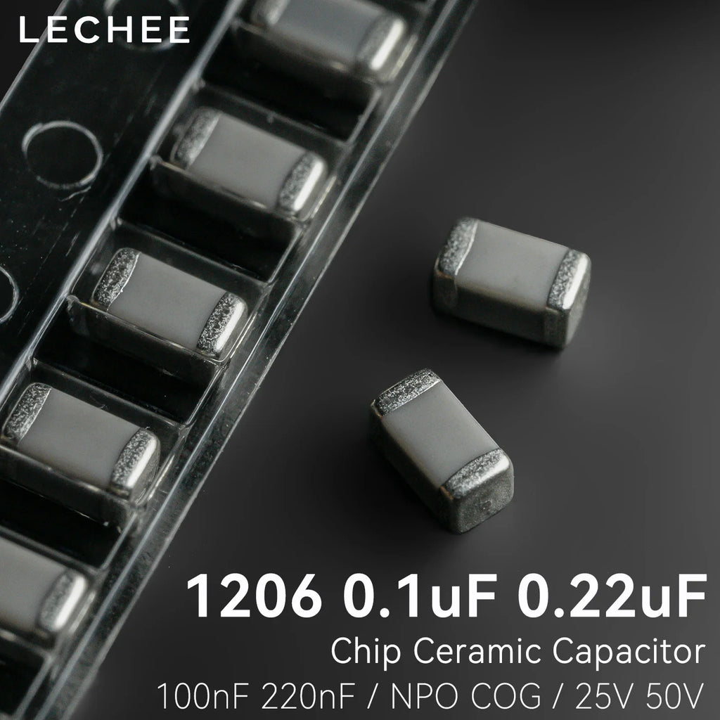 10pcs/lot 1206 100nF 220nF 470nF 25V 50V 100V 5% NPO COG 3216 SMD Ceramic Capacitor 104 224 High Frequency Low-Temperature Drift