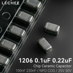 10pcs/lot 1206 100nF 220nF 470nF 25V 50V 100V 5% NPO COG 3216 SMD Ceramic Capacitor 104 224 High Frequency Low-Temperature Drift