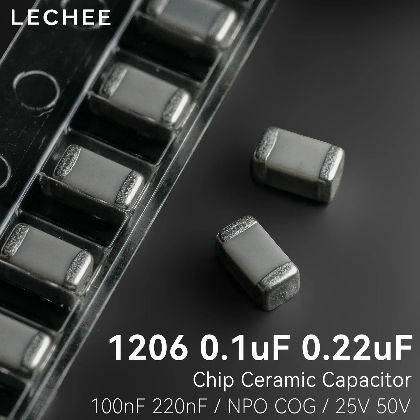 10pcs/lot 1206 100nF 220nF 470nF 25V 50V 100V 5% NPO COG 3216 SMD Ceramic Capacitor 104 224 High Frequency Low-Temperature Drift