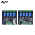 LIZAO Modbus TCP RTU Ethernet Module 4DI 4DO Relay Output RJ45 Digital Switch Input Module for PLC
