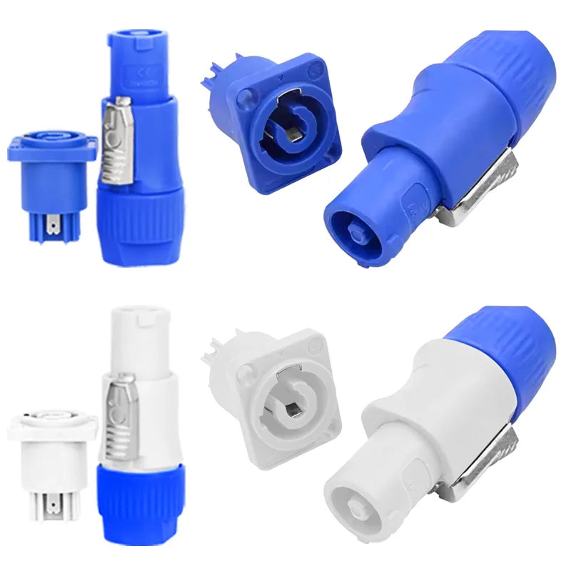 10Pcs 3Pin Powercon Connector NAC3FCA NAC3FCB Lockable Cable Plug Chassis Socket AC Power Connector for LED Screen Stage Light