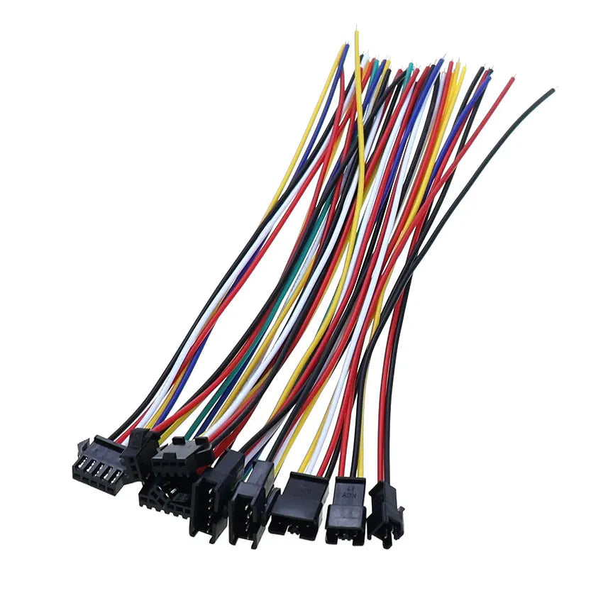 YuXi 1/2/5 Pairs JST SM 2.54mm 2/3/4/5/6Pin Plug Male Female Connector 20cm Wire Cable for LED Light Strip