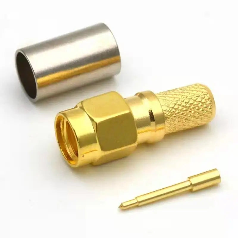 5pcs/lot LMR240 SMA Male Female Connector SMA Female Male Crimp for  RG59 LMR240 CNT240 Coaxial Cable Jumper Brass Gold Plated