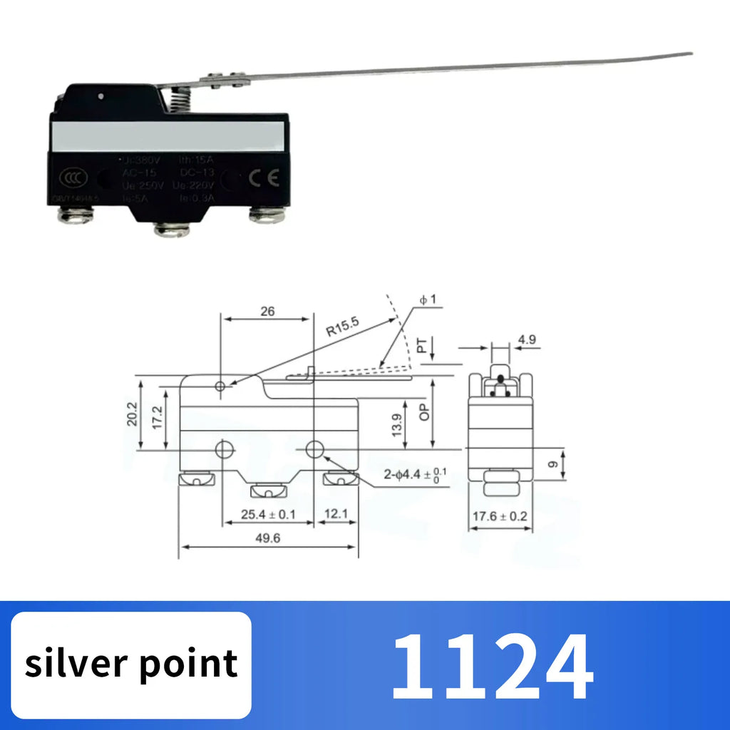10Pcs SPDT NO+NC Hinge Roller Lever Microswitch Action Switch