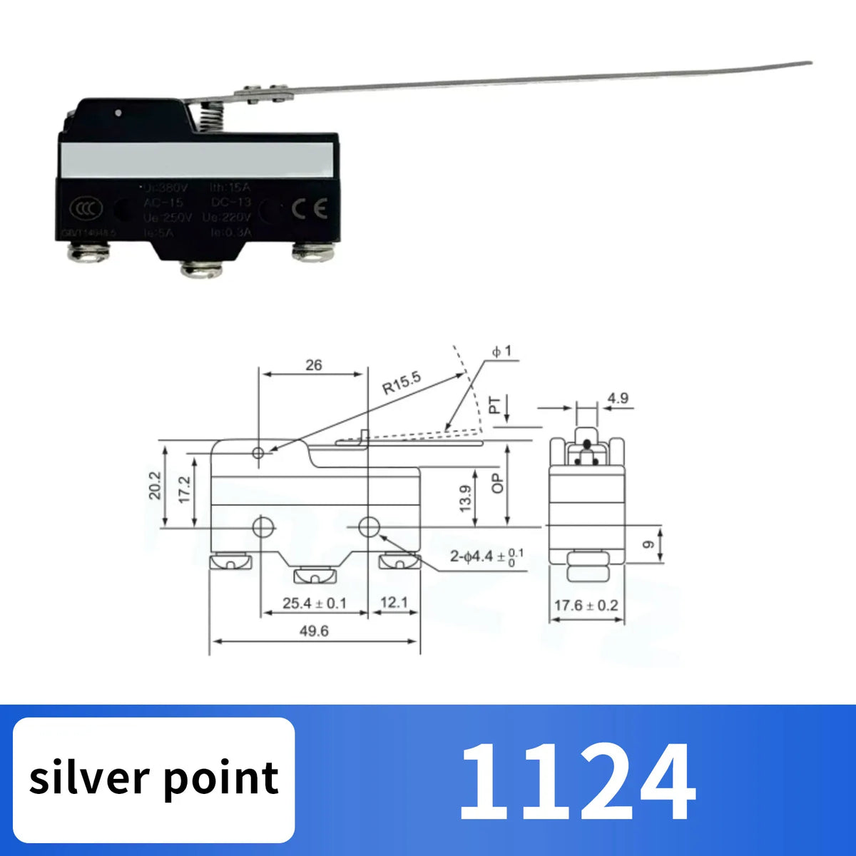 10Pcs SPDT NO+NC Hinge Roller Lever Microswitch Action Switch