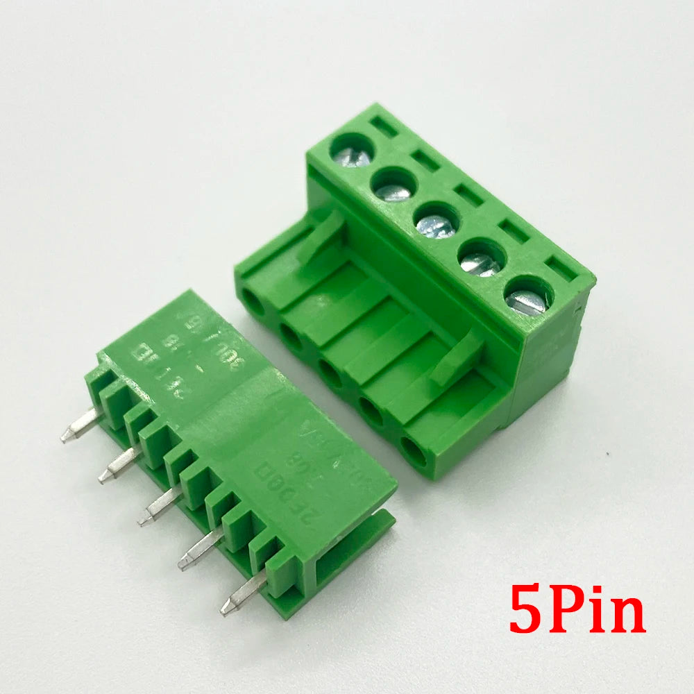 5Pair 5.08mm Pitch 2EDG Straight Pin PCB Screw Terminal Block 2/3/4/5/6/7/8/9/10/12Pin 300V 10A Wire Connector Plug-in Socket
