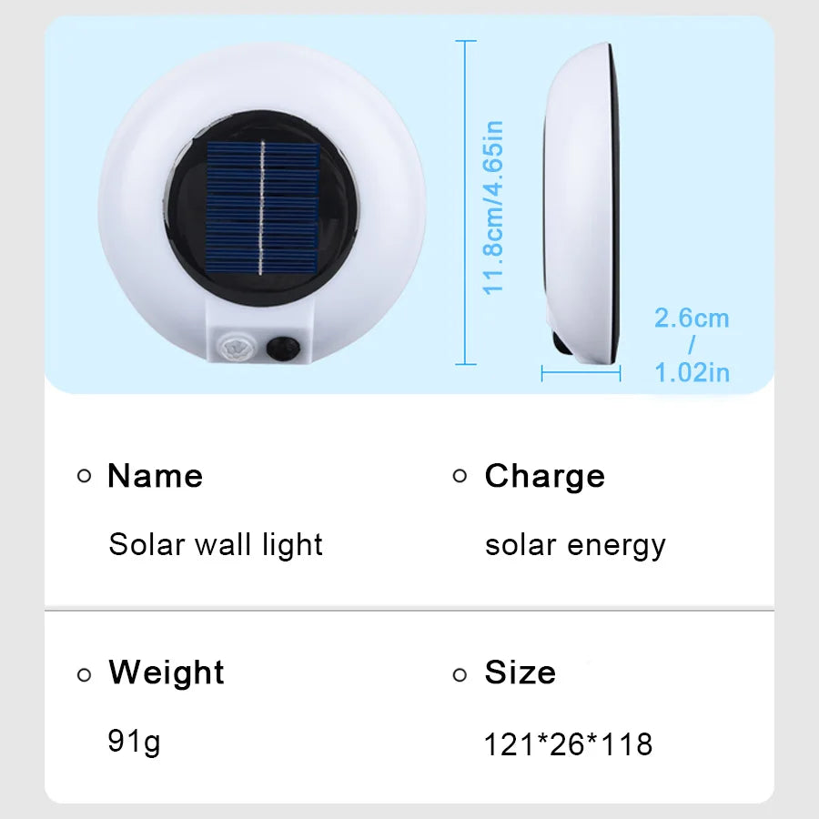 Foldable LED 120° Solar Light Outdoor Wall Lamp Waterproof Spotlights Lamp Motion Sensor Solar 3 Modes Street Light Garden Decor