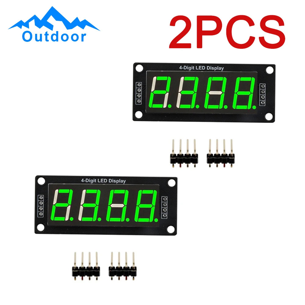 2PCS TM1637 4 Digit 7 Segment LED Display Digital Tube Module 0.56 Inch Time Clock Indicator Tube Module Red Blue Green Yellow