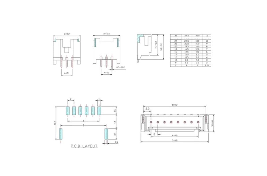 10Sets HY2.0 Connector 2.0mm Vertical / Horizontal SMD Pin Header 2P3P4P5P6P7P8P9P10P12P Plug Male+Female +Terminal  Kit