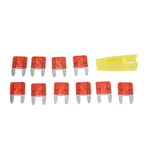 10PCS Small Blade Insert Fuse Kit 5A 7.5A 10A 15A 20A 25A 30A 35A 40A Small Car Fuses with Clap for Automotive Motorcycle