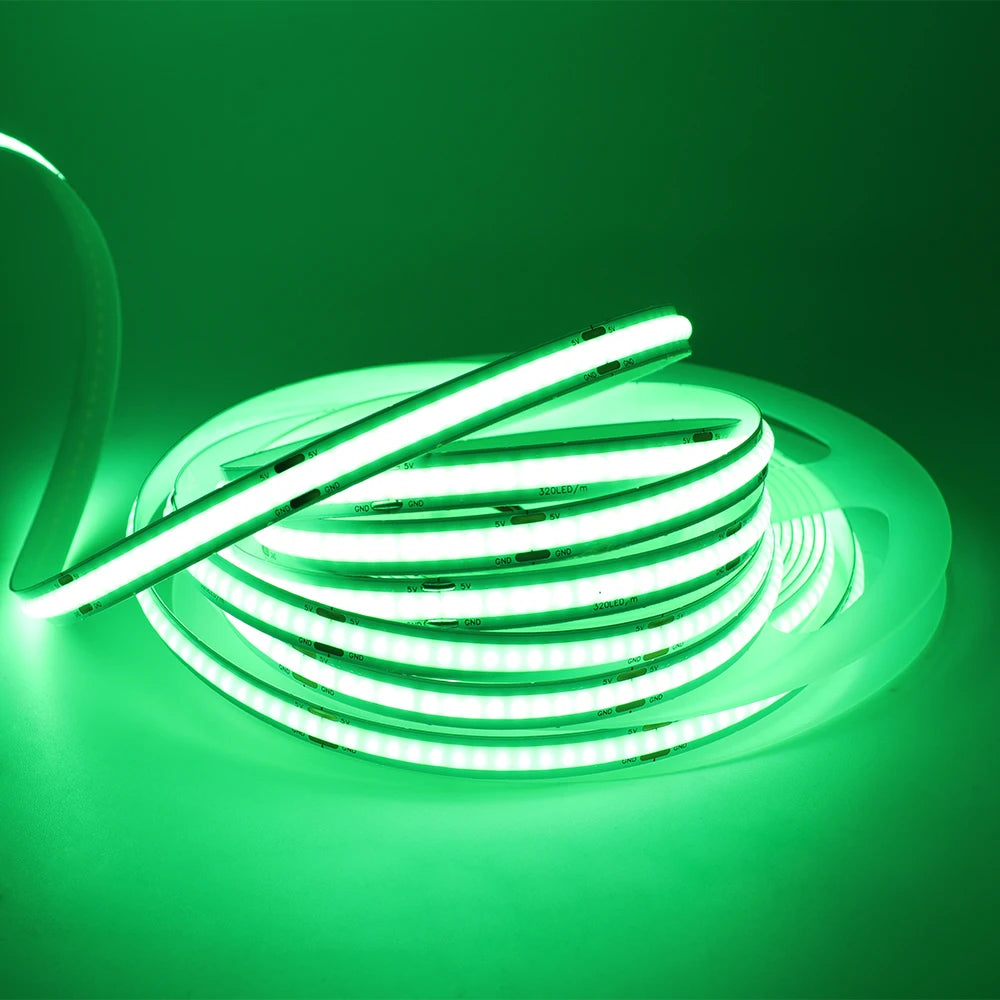 DC5V USB COB Led Strip Light White/Pink/Red/Yellow/Ice Blue/Green 8MM 320LEDs/M Flexible Night Light for Home Decor TV Backlight