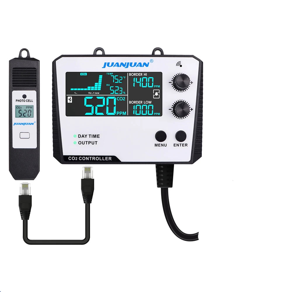 Smart CO2 Controller Dual/Single Channel NDIR CO2 Sensor Day Night Carbon Dioxide Detector For Greenhouse Hydroponics EU/US plug