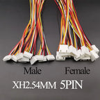 10PCS  Micro JST XH 2.54 2P 3P 4P 5P 6PIN Male Female Plug Connector 2.54mm Pitch With Wire Cable Battery Charging Cable