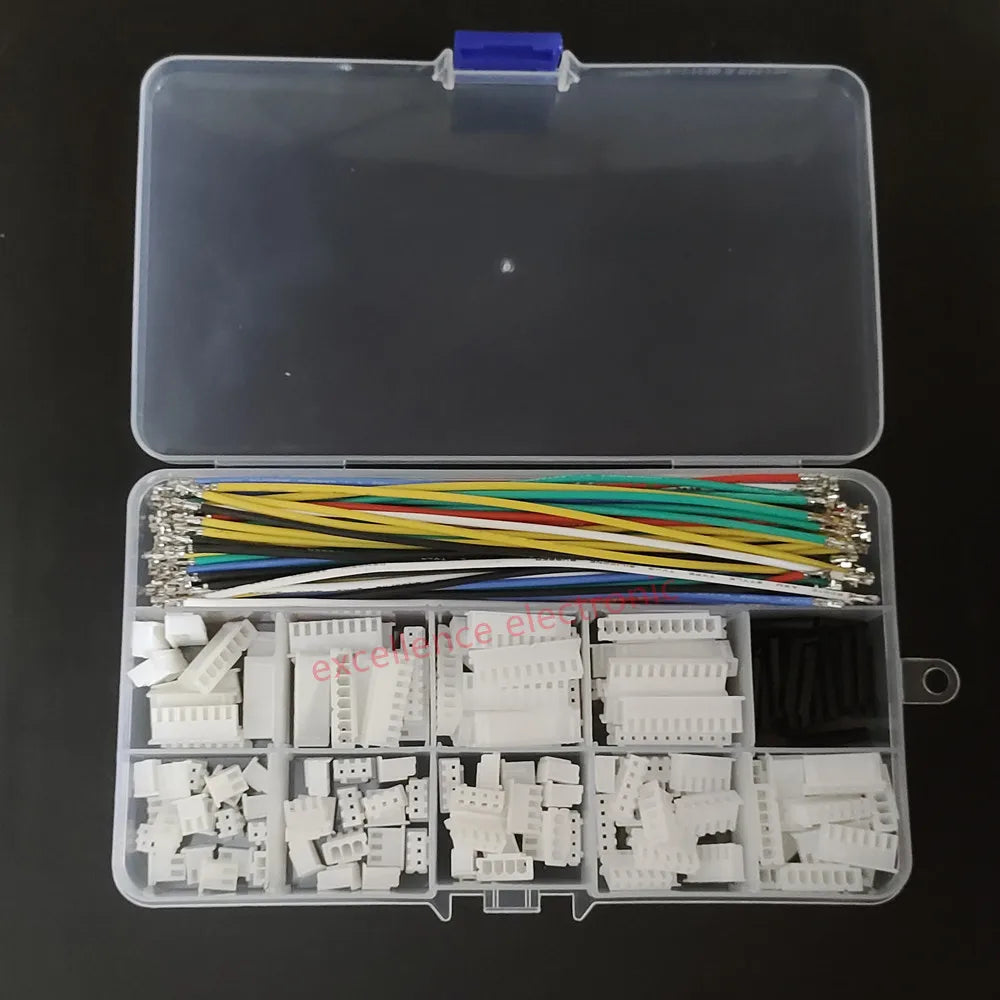 XH 2.54mm Connector Kit With Double Pre-crimped Soft Silicone Cable Wire 22AWG 2/3/4/5/6/7/8/9/10 Pin Housing JST Adapter Cable