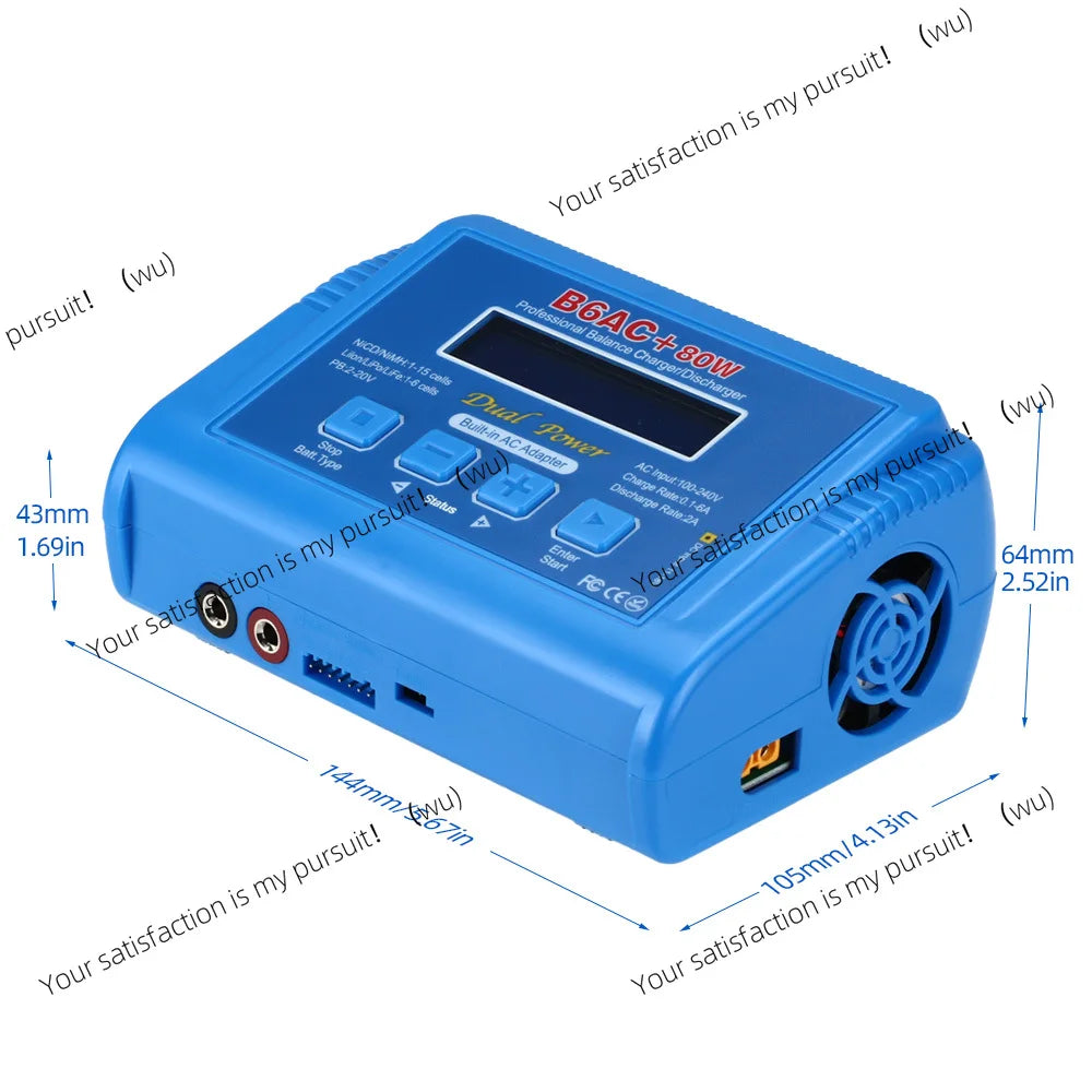 for  HTRC IMAX B6 AC 80W 6A Digital LCD Balance Charger for Lipo LiFe NiMh NiCd RC Drone Car Battery