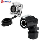 LP-16 2 Pin Right Angle Industrial Connector IP68 Waterproof Male Plug Female Socket Set Aviation Connector for LED Solar Use