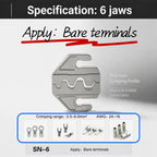 Ratchet Quick-Change Crimping Pliers SN-68 with 6 Jaws for Automotive Terminals, Dupont Terminals, Wire Crimping Tool Kit