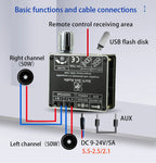 XY-Y50L Stereo BT Bluetooth-Compatible 5.1 AUX USB Audio Digital Power Amplifier Board Module 50W+50W Infrared Remote Control