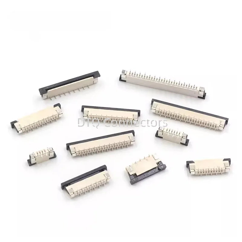 10pcs Fpc Ffc Connector Socket Pitch 0.5mm 1.0mm 4/6/8/10/12/14 16/20/24/30/34/40/50/60 Pin Vertical Type Misalignment Pins Flat