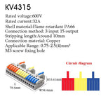 5/10 PCS Universal Wiring Cable Connectors Push-in Can Combined Butt Home Terminal Block Multiple In Multiple Out with Fixing